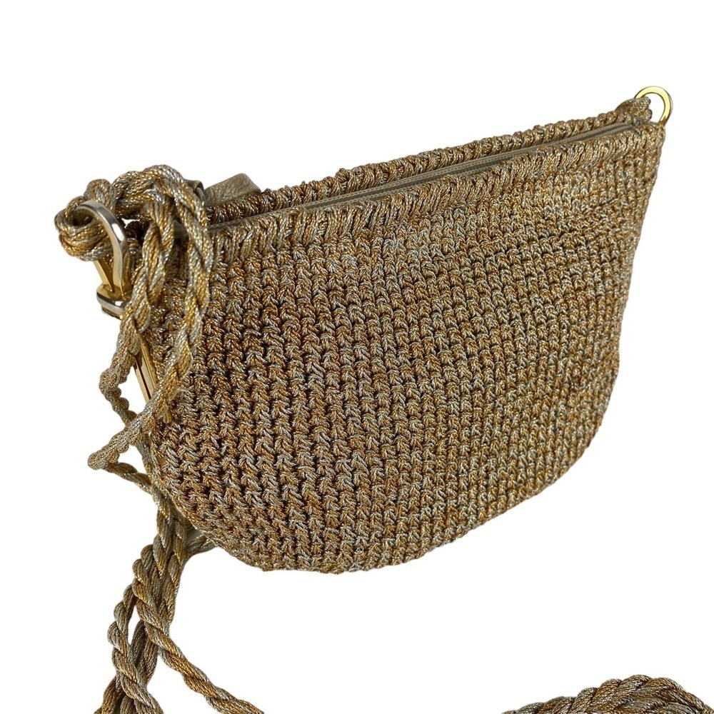 Authentic Rodo Vintage 70’s Metallic Crocheted Sh… - image 4